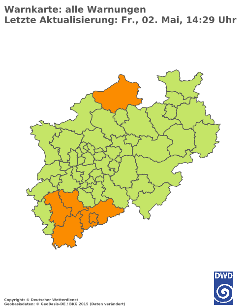 Aktuelle Wetterwarnungen für  Hochsauerlandkreis