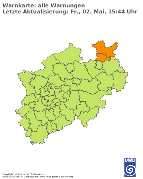 Aktuelle Wetterwarnungen für  Hochsauerlandkreis