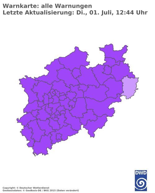 Aktuelle Wetterwarnungen für  Hochsauerlandkreis