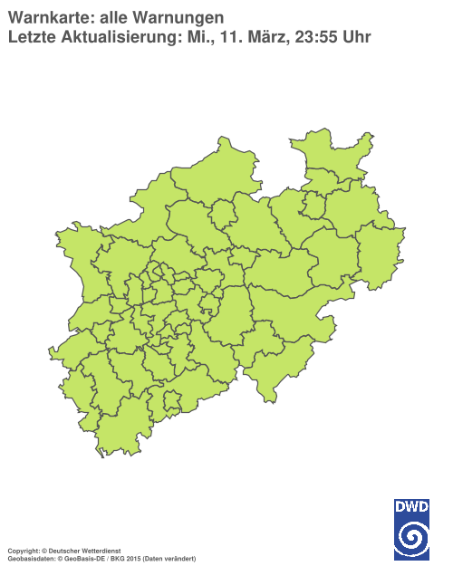 Aktuelle Wetterwarnungen für  Hochsauerlandkreis