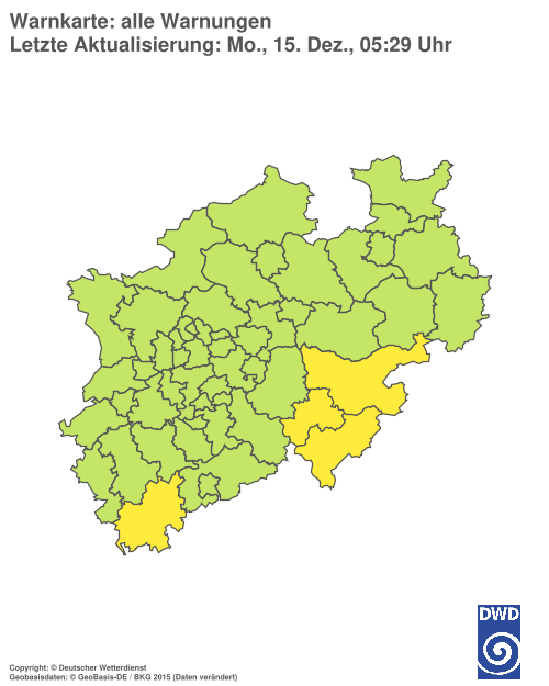 Aktuelle Wetterwarnungen für  Hochsauerlandkreis