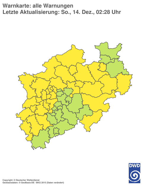 Aktuelle Wetterwarnungen für  Hochsauerlandkreis
