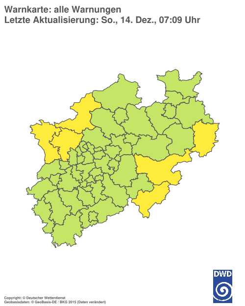 Aktuelle Wetterwarnungen für  Hochsauerlandkreis